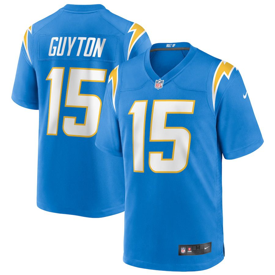 Men Los Angeles Chargers 15 Jalen Guyton Nike Powder Blue Game Player NFL Jersey